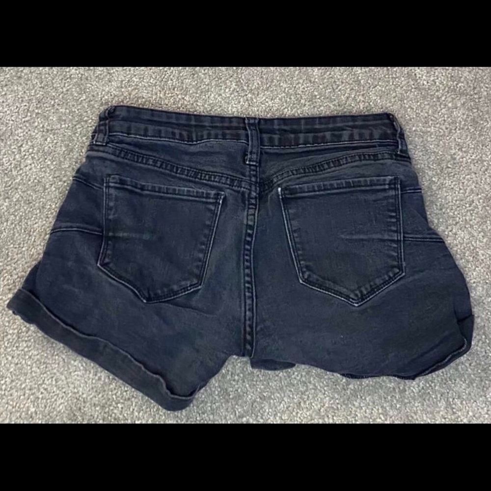black jean shorts